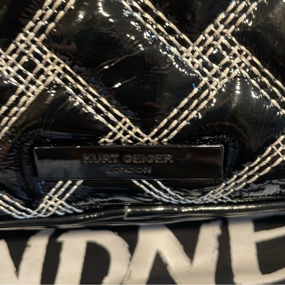 Kurt Geiger Black and White NWOT Quilted Satchel Crossbody Bag. - Picture 8 of 9
